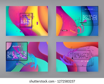 Horizontal banners set with abstract colorful background. Vector design layout for business presentations, flyers, posters and invitations - Abstract Vector Shapes