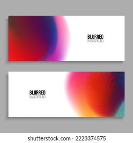 Horizontal banners. Set of blurred backgrounds with multicolored soft color gradients for your creative graphic design. Vector illustration.