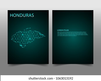 Horizontal banners template with Honduras map sphere vector illustration. Abstract business card vector template with globe. Flyer or cover design. communication and network.