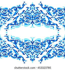 The horizontal Banners Vector with a seamless boundary. Floral designs from untidy points forming a geometric shape. With his free hand. Place for your text.Decorative sticker or stencil for your home