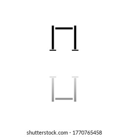 Horizontal bar. Black symbol on white background. Simple illustration. Flat Vector Icon. Mirror Reflection Shadow. Can be used in logo, web, mobile and UI UX project