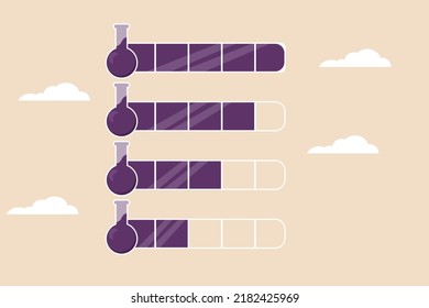 Horizontal Bar Chart Design Layout. Measurement And Performance Concept. Flat Vector Illustration Isolated.