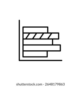 Ícone De Gráfico De Barras Horizontais Que Representa A Análise E A Visualização De Dados