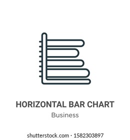 Horizontal bar chart outline vector icon. Thin line black horizontal bar chart icon, flat vector simple element illustration from editable business concept isolated on white background