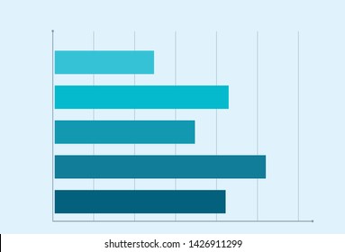 Horizontal Bar Chart. Vector Business Analyze Concept Graphic Image In Flat Style