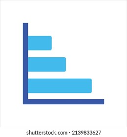 Horizontal Bar Graph Icon Vector Graphic Illustration In Blue