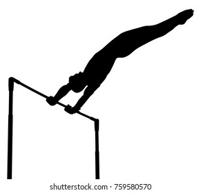 Black Silhouette Horizontal Bar Man Gymnast Stock Vector (Royalty Free ...