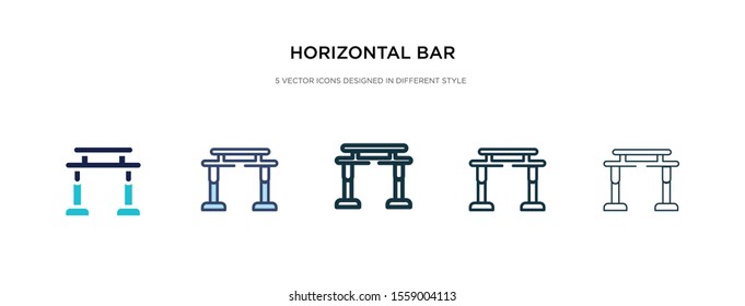 horizontal bar icon in different style vector illustration. two colored and black horizontal bar vector icons designed in filled, outline, line and stroke style can be used for web, mobile, ui