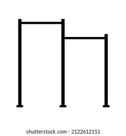 Horizontal bar icon. Double horizontal or high bar for pull-ups, chin-ups and gymnastic exercises. Vector Illustration