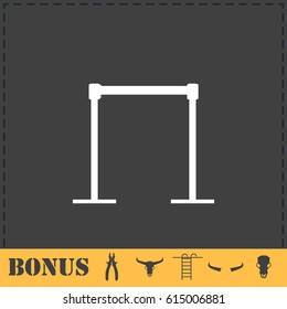 Horizontal bar icon flat. Simple vector symbol and bonus icon