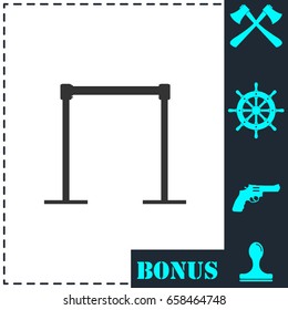 Horizontal bar icon flat. Simple vector symbol and bonus icon