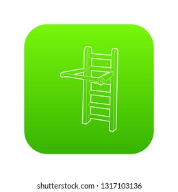 Horizontal bar icon green vector isolated on white background