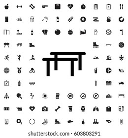 Horizontal bar icon illustration isolated vector sign symbol. fitness icons vector set.