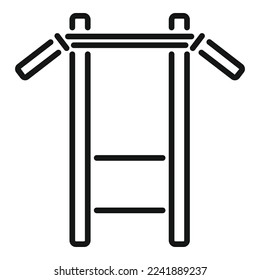 Horizontale Balkensymbole, Umrissvektor. Sport Lifestyle. Gesundheitswesen