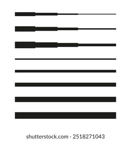 Conjunto de iconos de barra Horizontal. Líneas divisoras mínimas. Separadores de líneas gráficas. Elementos de Vector.