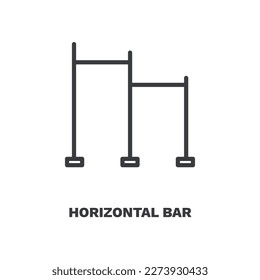 horizontal bar icon. Thin line horizontal bar icon from Fitness and Gym collection. Outline vector isolated on white background. Editable horizontal bar symbol can be used web and mobile