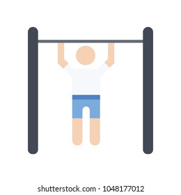 Horizontal bar and man.