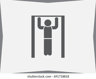 Horizontal bar and man. Colorful vector icon