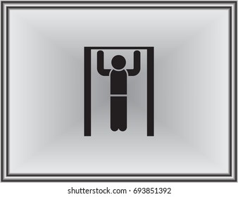 Horizontal bar and man. Colorful vector icon