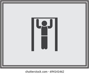 Horizontal bar and man. Colorful vector icon