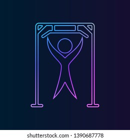 The Horizontal bar and man nolan icon. Simple thin line, outline vector of Gym icons for UI and UX, website or mobile application