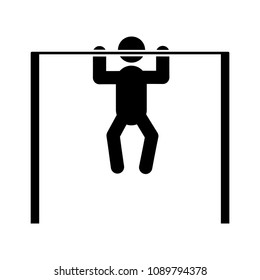 Horizontal bar and manisolated, isolated on white background