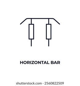 horizontal bar outline icon. Linear vector from gym concept. Thin line horizontal bar icon isolated on white background