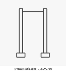 Horizontal bar outline icon on white backround