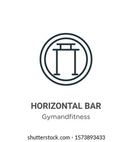 Horizontal bar outline vector icon. Thin line black horizontal bar icon, flat vector simple element illustration from editable gymandfitness concept isolated on white background