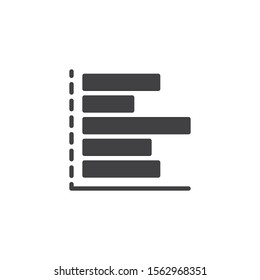 Horizontal Bars chart vector icon. filled flat sign for mobile concept and web design. Statistics column graph glyph icon. Symbol, logo illustration. Vector graphics