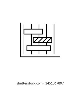 Horizontal bars charts outline icon. Element of finance illustration icon. signs, symbols can be used for web, logo, mobile app, UI, UX