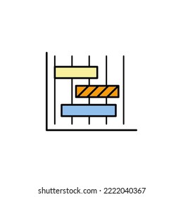 Icono de esquema de gráficos de barras horizontales. Elemento de icono de ilustración de finanzas. signos, símbolos se pueden utilizar para web, logotipo, aplicación móvil, interfaz de usuario, UX