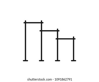 Horizontal bars. Street workout place. Element and equipment for urban outdoor training. Sport background icon in flat style. EPS10 top view.