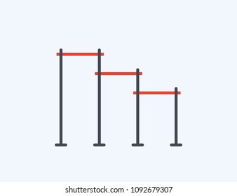 Horizontal bars. Street workout place. Element and equipment for urban outdoor training. Sport background icon in flat style. EPS10 top view.