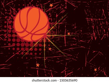 Horizontal basketball poster. Abstract background
