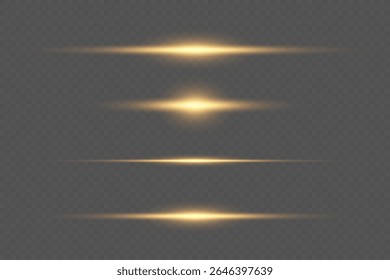 Horizontale Lichtstrahlen mit Glüheffekt. 
