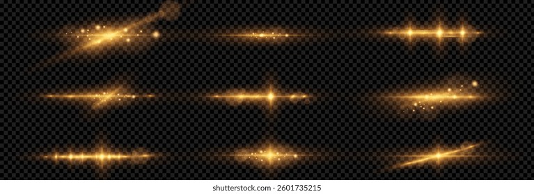 Horizontal beams of light gold