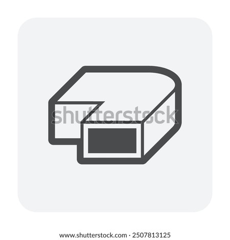 Horizontal bend duct 90 degree vector icon. Square pipe galvanized steel sheet for ductwork by install on ceiling to distributing supplying hot cold air in hvac or air conditioning, ventilation system