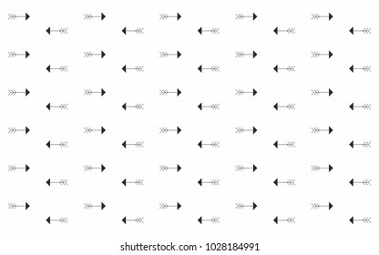 horizontal black arrows monochrome pattern wallpaper design concept vevtor background for web and print