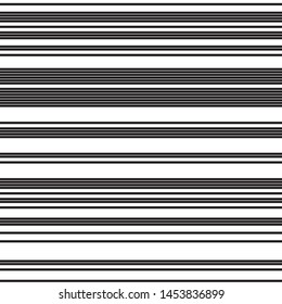 Horizontal black bands. Vector seamless texture. Modern stylish texture. Repeated geometric pattern with parallel bands.