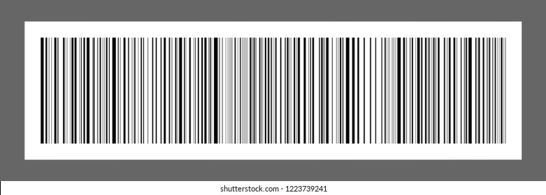 horizontal black bar code on white paper sticker for pattern and design,vector illustration.