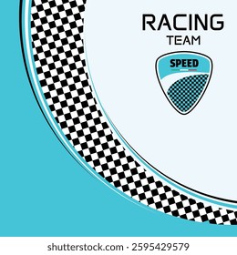 Horizontal black and blue sport flags silhouettes for start and finish lines