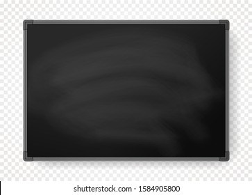 Horizontal Black Chalkboard with border, background for education and business. 