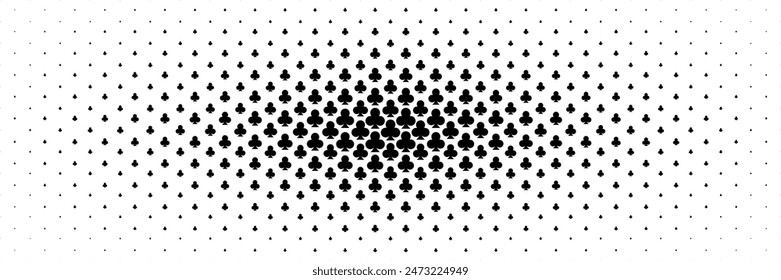 horizontal black club spreading from center design for pattern and background.