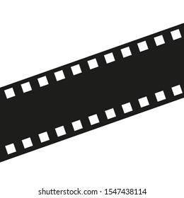 Horizontal Black film tape isolated on white background with copy space