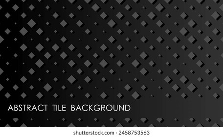 Horizontal fondo abstracto gris negro con azulejos 3D caóticos, cubierta, presentación del sitio en formato HD. Diseño de Plantilla de UI para el Diseño web de productos de Internet. Anuncio de Vector