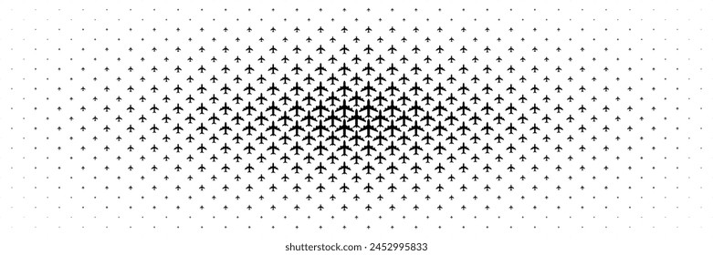 Horizontal semitono negro de avión extendido desde el centro de diseño para patrón y fondo.