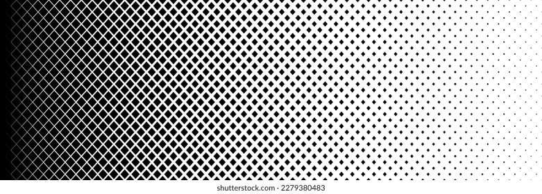 horizontal black halftone of diamond shape design for pattern and background.