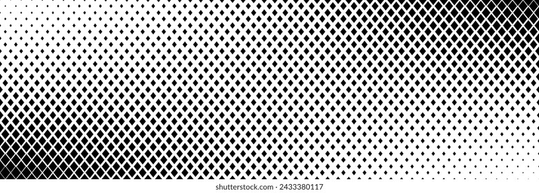 horizontal black halftone of diamond shape design for pattern and background.