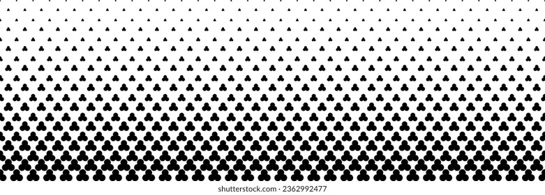 horizontal black halftone of three circles design for pattern and background.